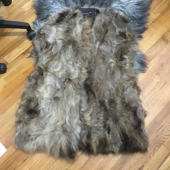 Adrienne Landau genuine raccon Fur VestNewoversized